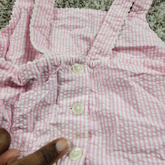 POLO RALPH LAUREN Dress Girls 6X Pink Seersucker Striped Sleeveless Lined - Picture 2 of 6